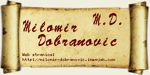 Milomir Dobranović vizit kartica